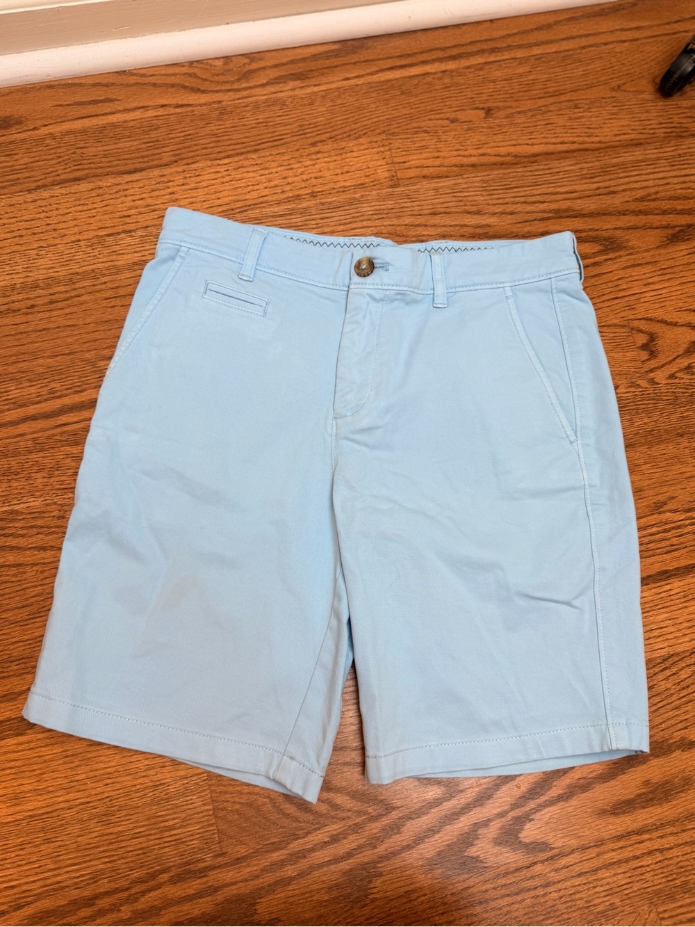 johnnie-O Neal Jr. Stretch Twill Boys Light Blue Flat Front Chino Shorts